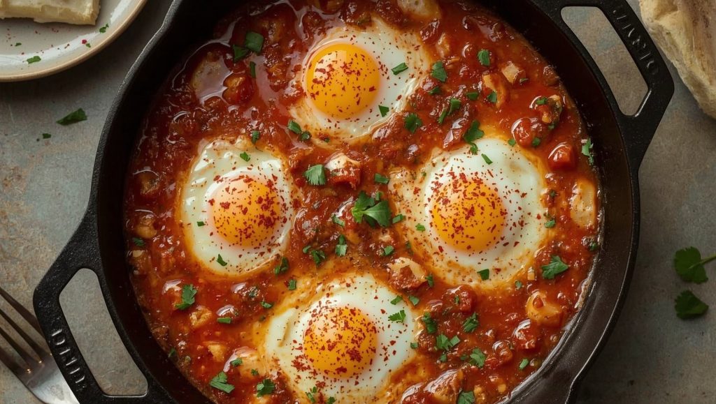 Shakshuka - israelisches Eiergericht in Tomatensosse