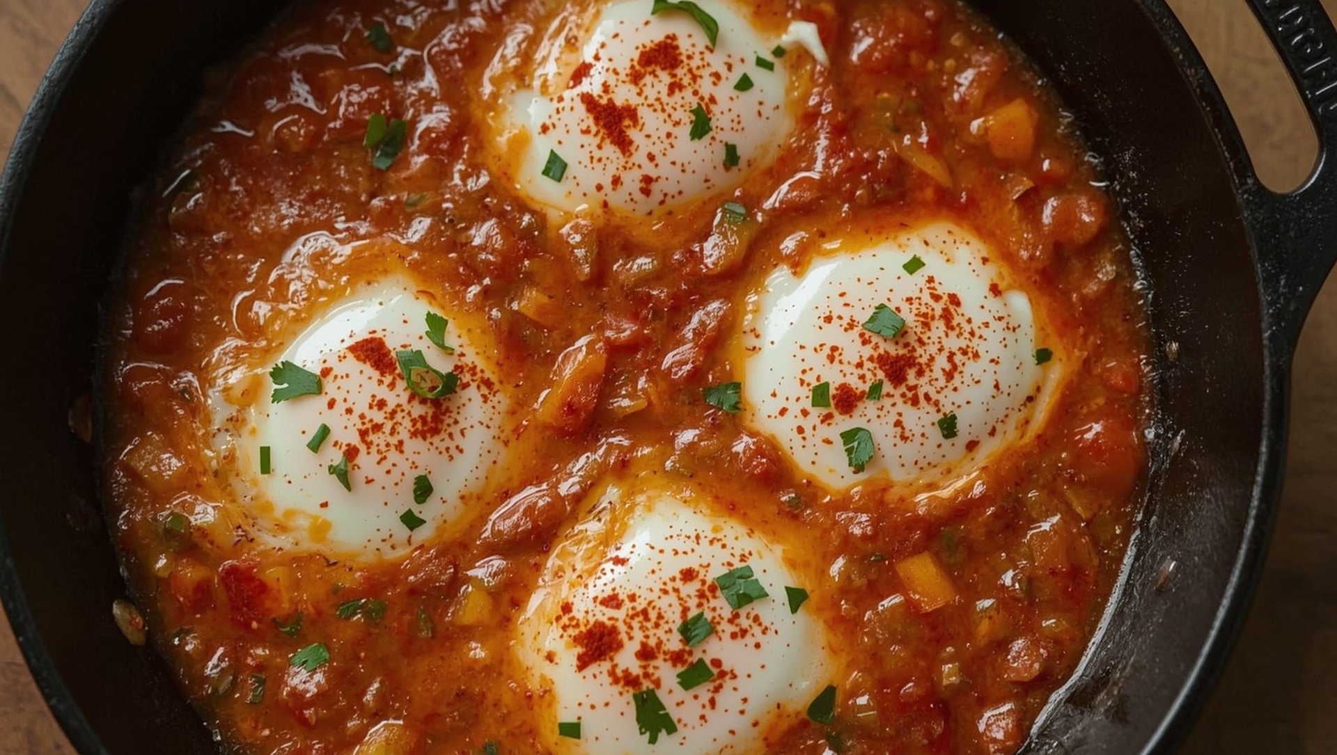 Shakshuka - israelisches Eiergericht in Tomatensosse