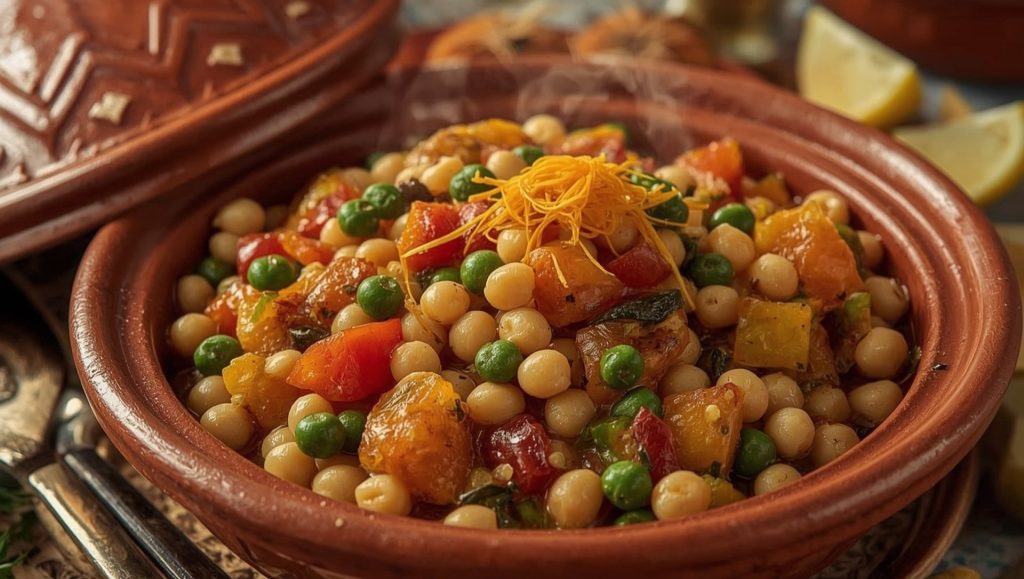 Marokkanische Tajine - Gemuese und Kichererbsen mit Gewuerzen