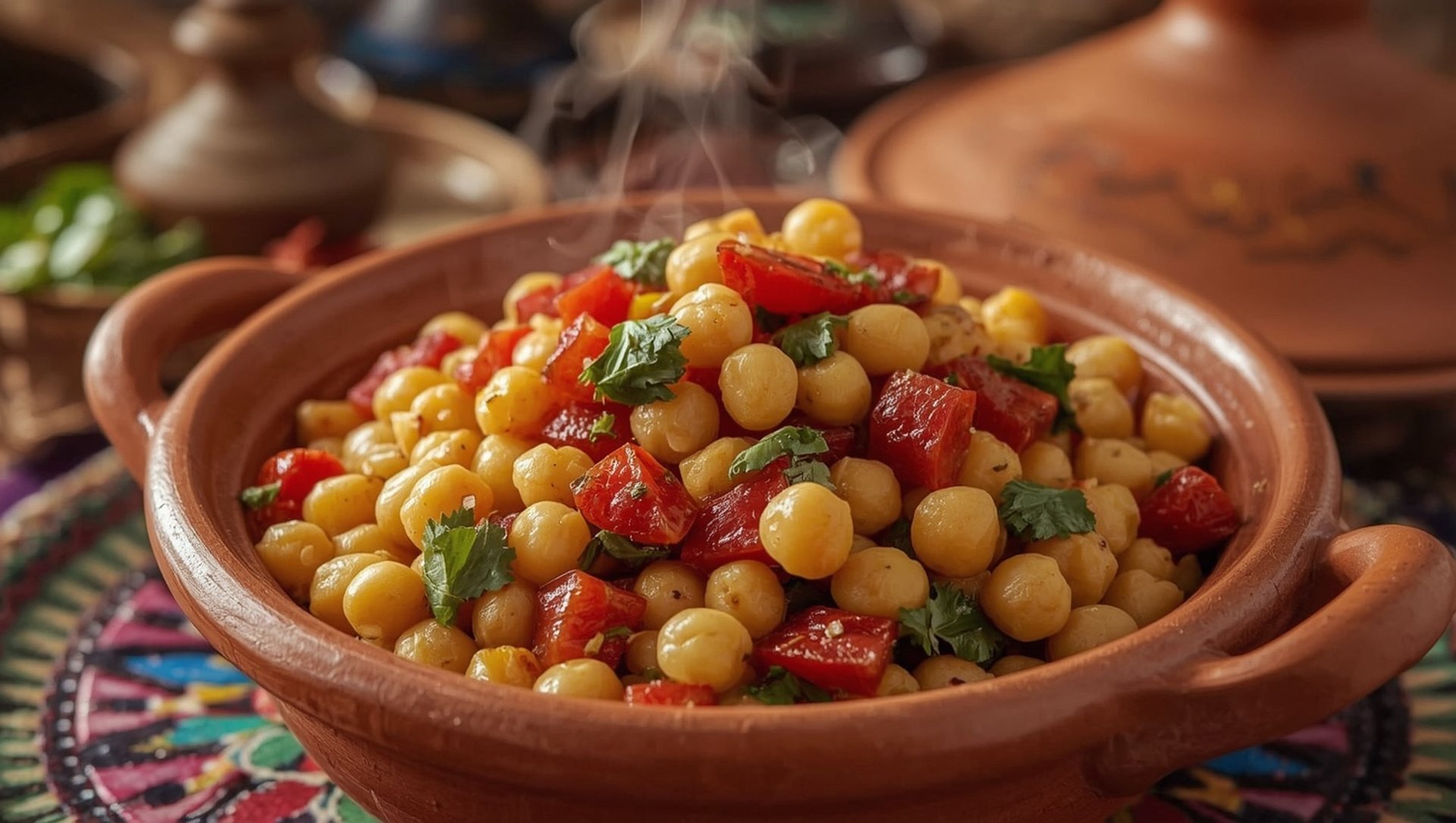 Marokkanische Tajine - Gemuese und Kichererbsen mit Gewuerzen