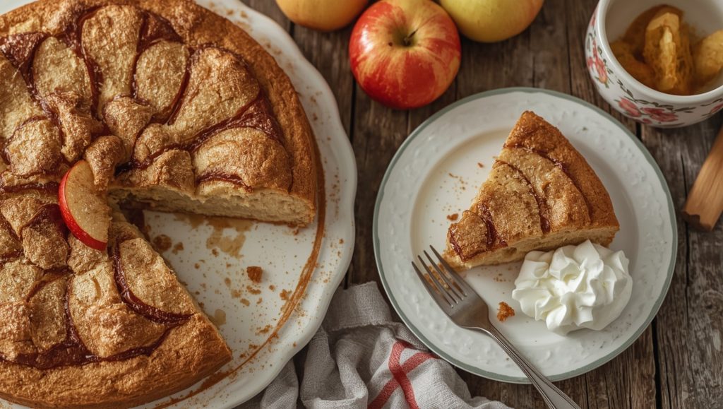Apfelkuchen - der klassische deutsche Ruehrkuchen mit Apfeln