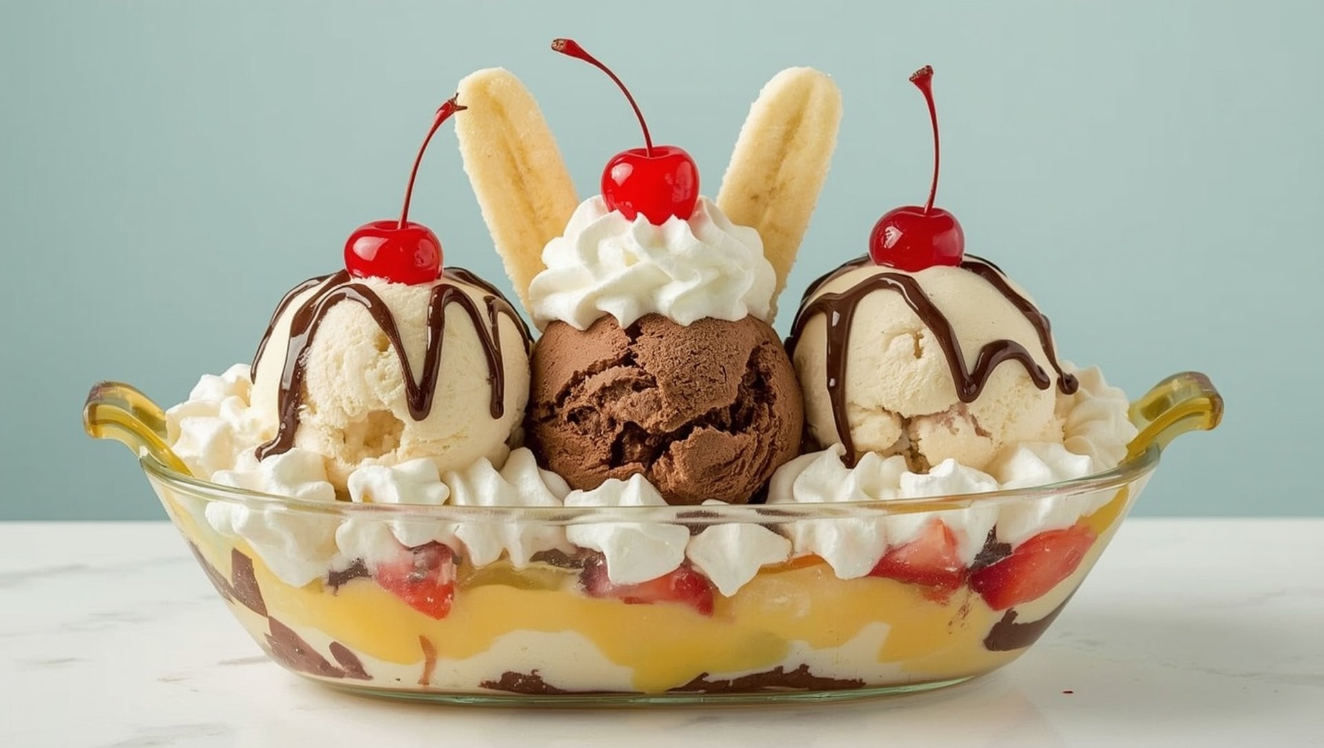 Bananensplit - das klassische Eisbecher-Dessert